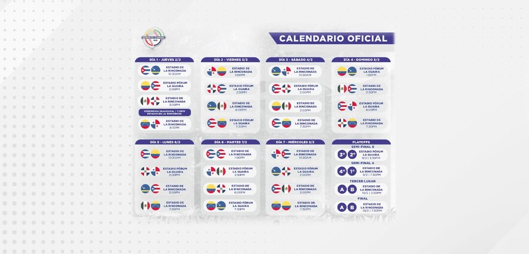 QUEDÓ DEFINIDO EL CALENDARIO DE LA SERIE DEL CARIBE 2023