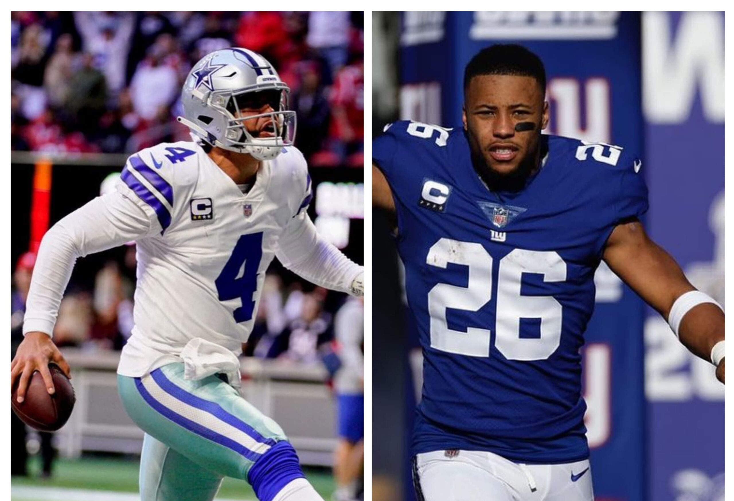 DAK PRESCOTT DE DALLAS Y SAQUON BARKLEY DE NEW YORK GIANTS