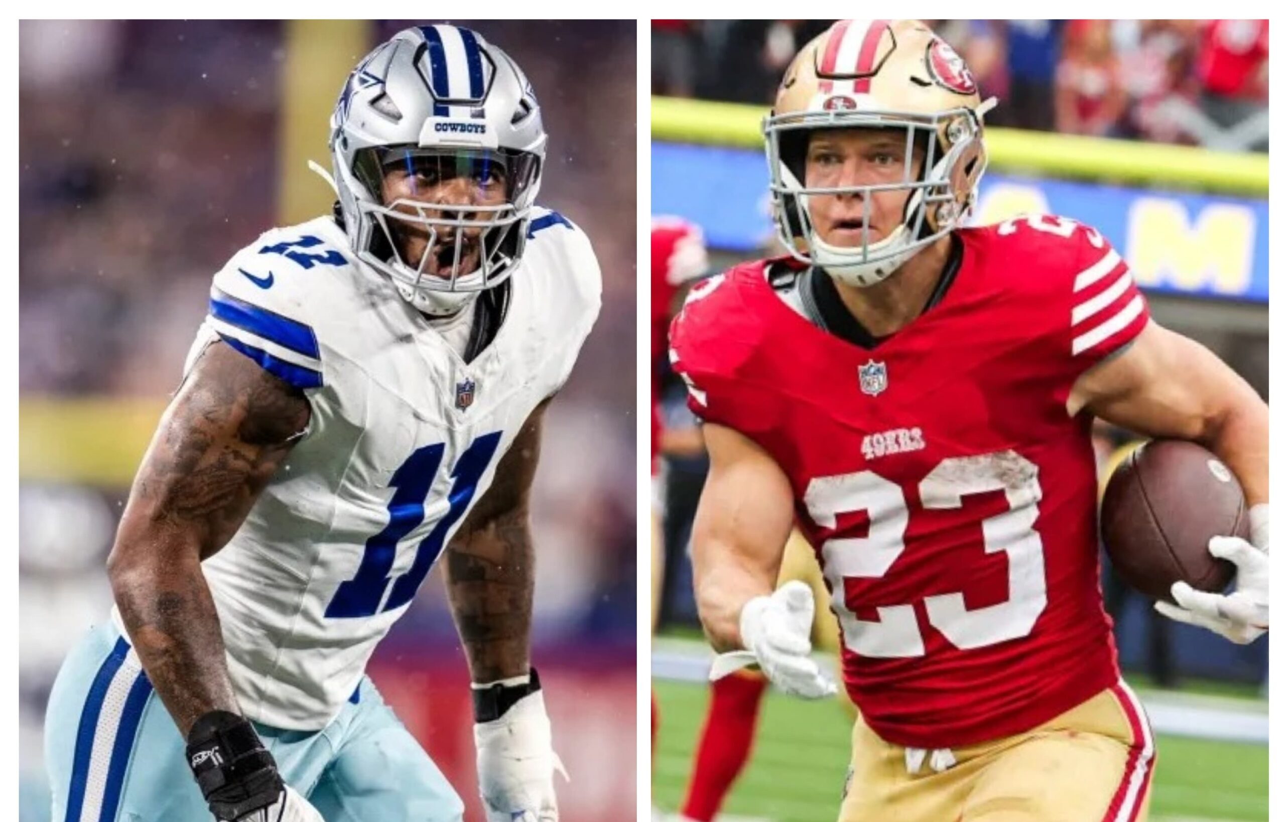 MICAH PARSONS Y CHRISTIAN MCCAFFREY DURANTE UN PARTIDO