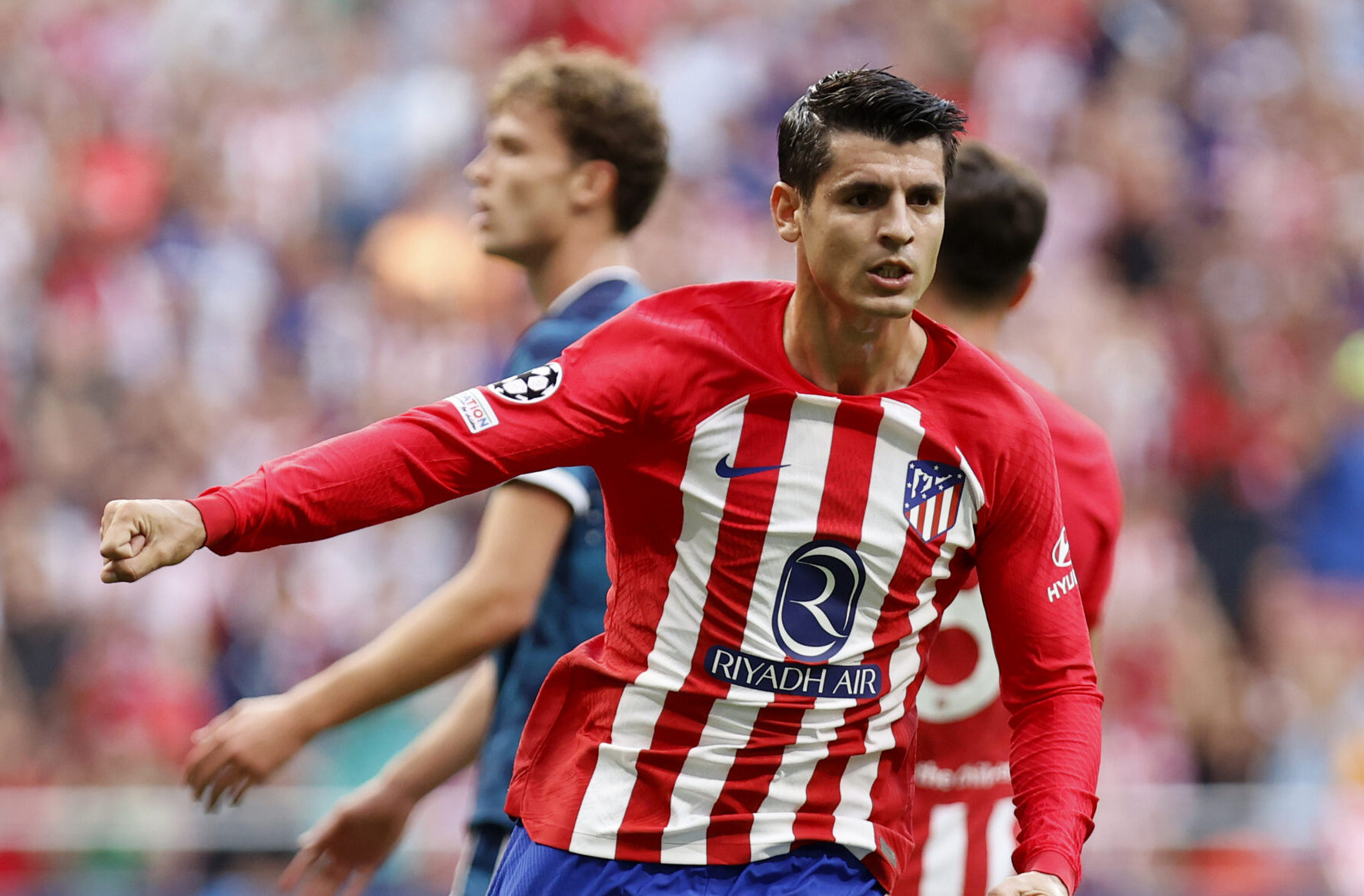 Morata festejando
