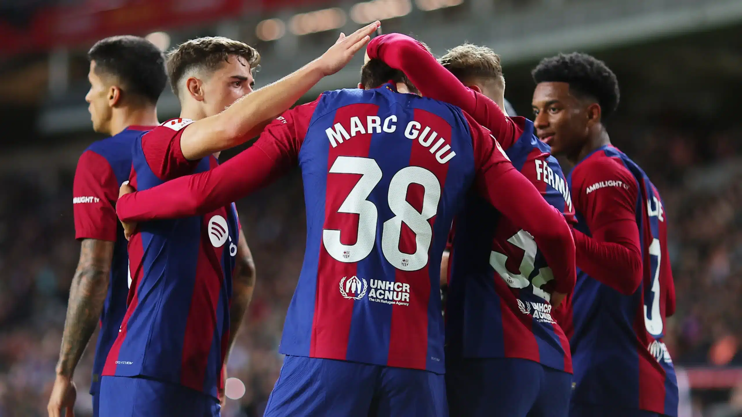 Barca celebrando una anotación