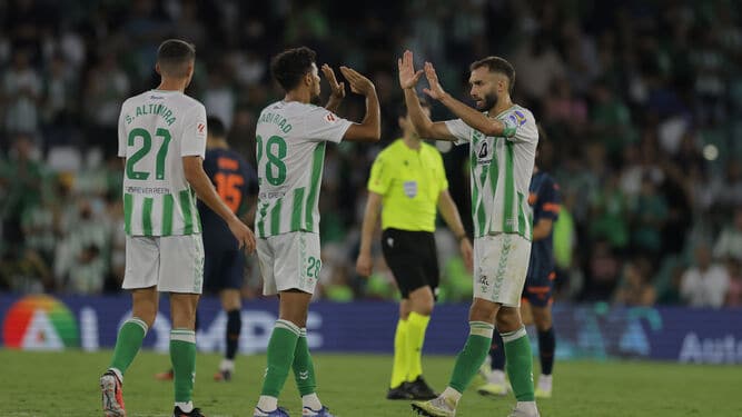 Betis festejando una anotación