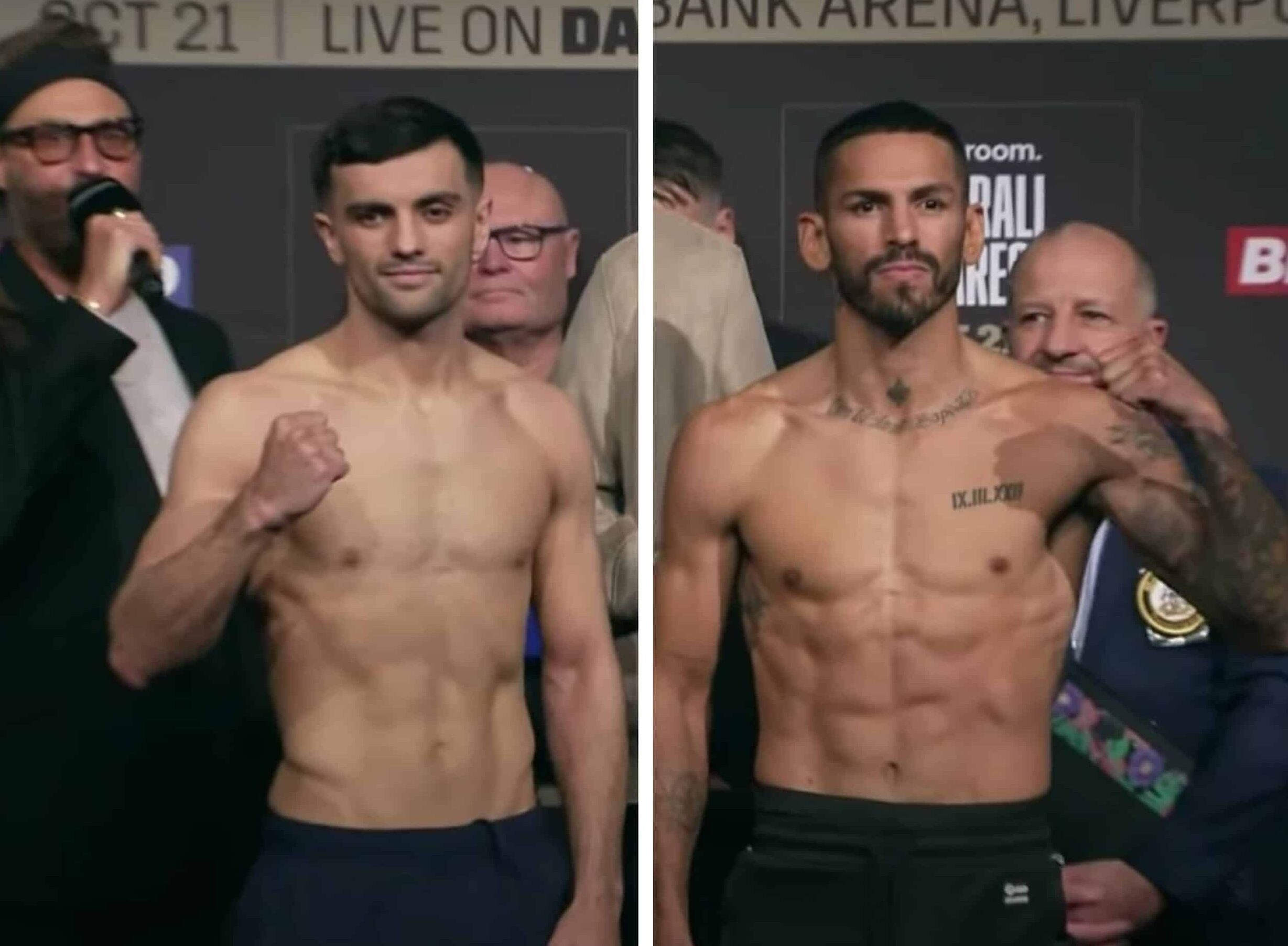 JACK CATTERALL Y JORGE LINARES TRAS LA CEREMONIA DE PESAJE, POSANDO PARA LA FOTO