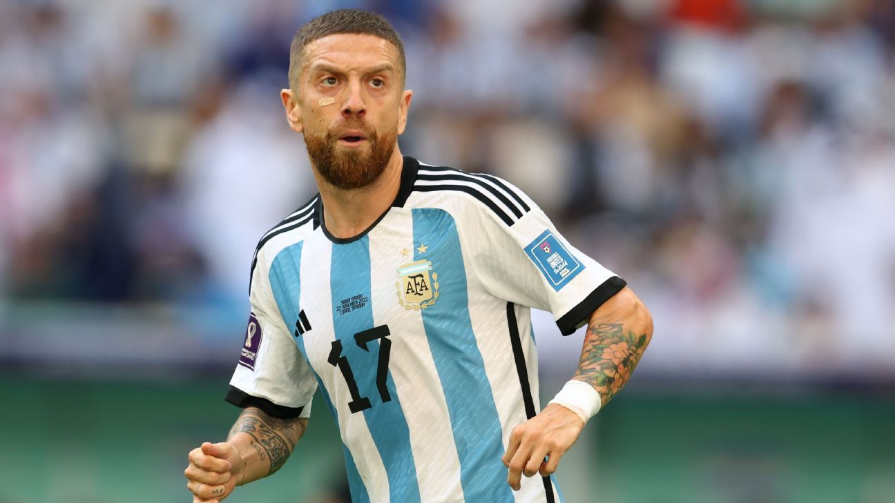 Gomez en un partido de Argentina