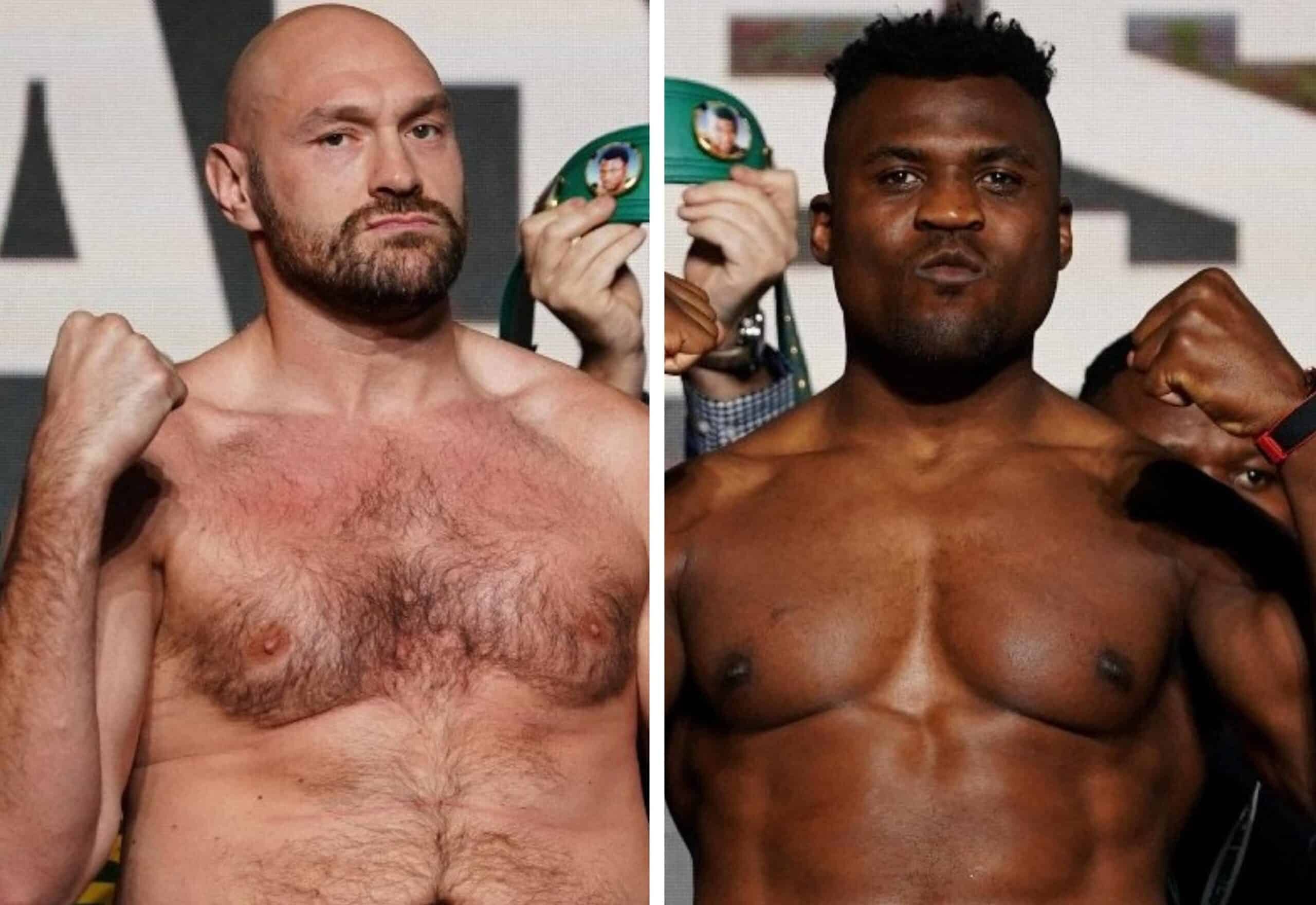 TYSON FURY Y FRANCIS NGANNOU SE TOMAN LA FOTO LUEGO DEL PESAJE