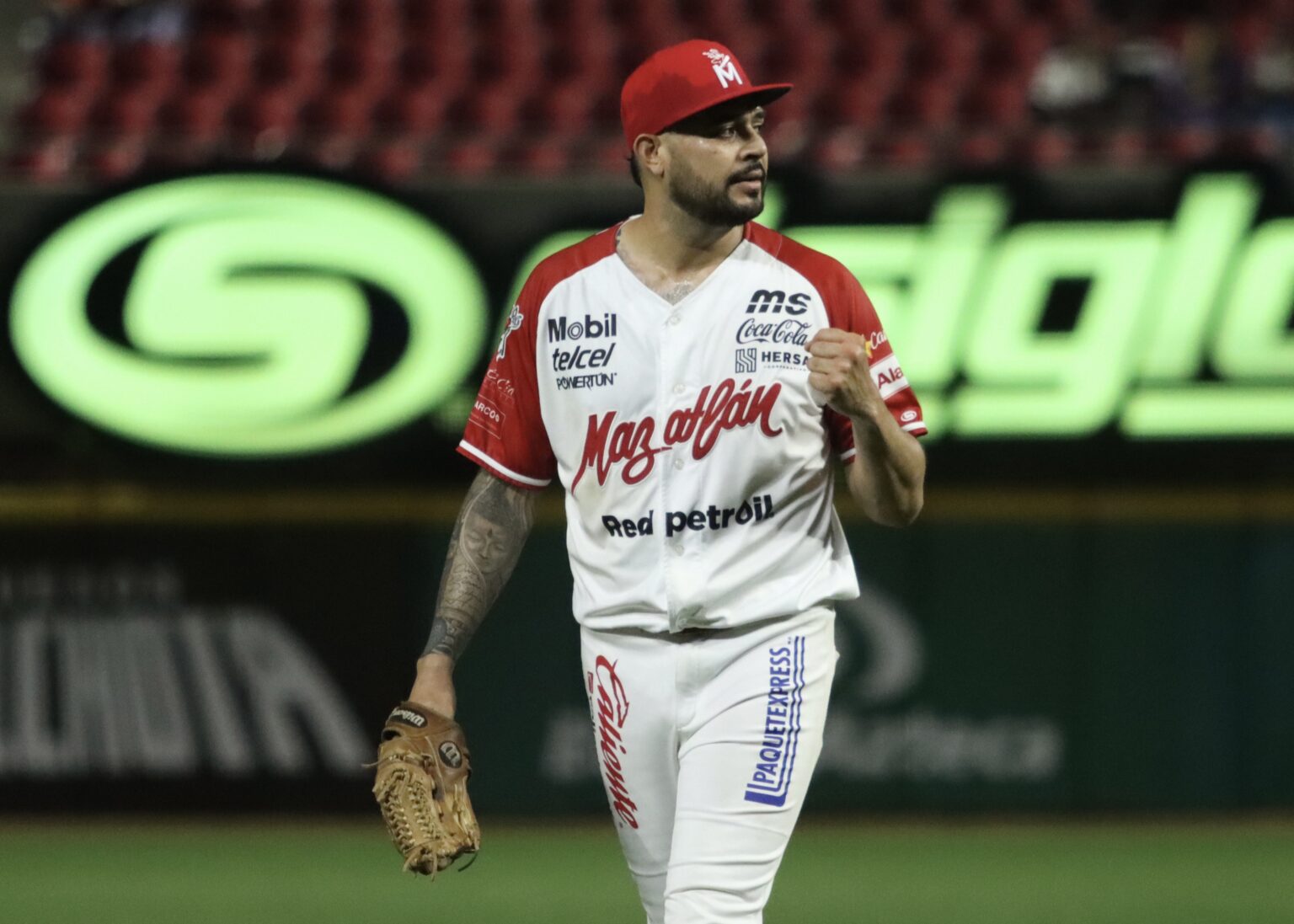PITCHER DE LOS VENADOS DURANTE UN PARTIDO EN LA LAMP