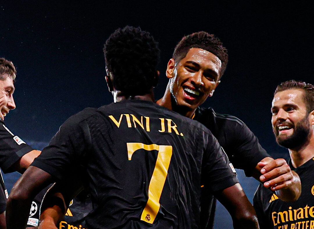 Jude y Vini celebrando la anotación