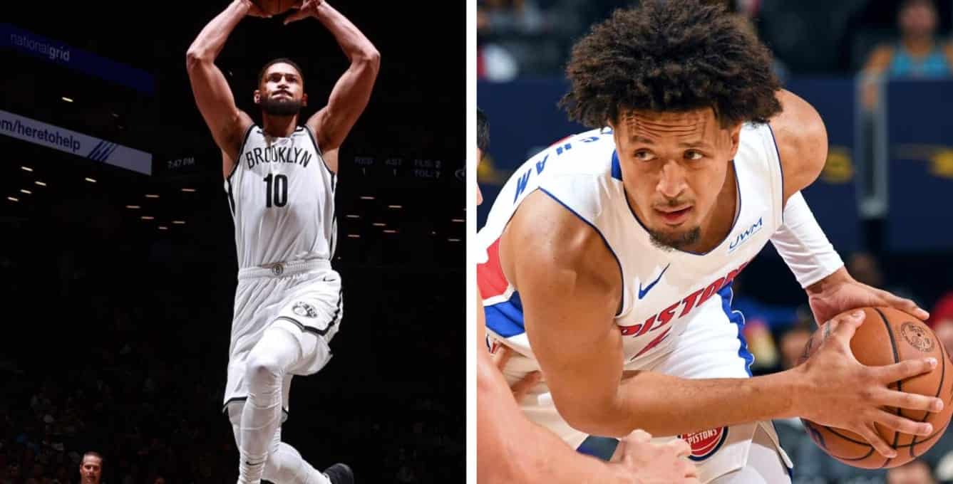 BEN SIMMONS (IZQUIERDA) CADE CUNNINGHAM (DERECHA)