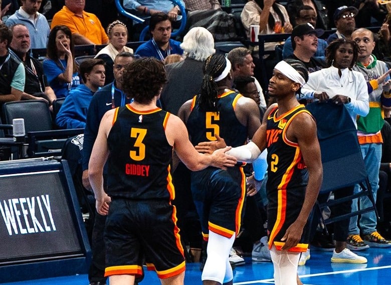 JOSH GIDDY Y SHAI GILGEOUS-ALEXANDER CELEBRAN UNA VICTORIA DEL THUNDER