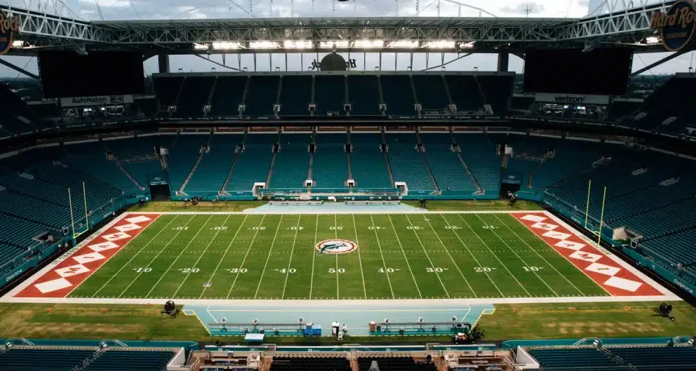 FOTOGRAFÍA PANORÁMICA DEL HARD ROCK STADIUM, CASA DE LO DOLPHINS, SERÁ LA SEDE DE LA FINAL DE LA COPA AMÉRICA
