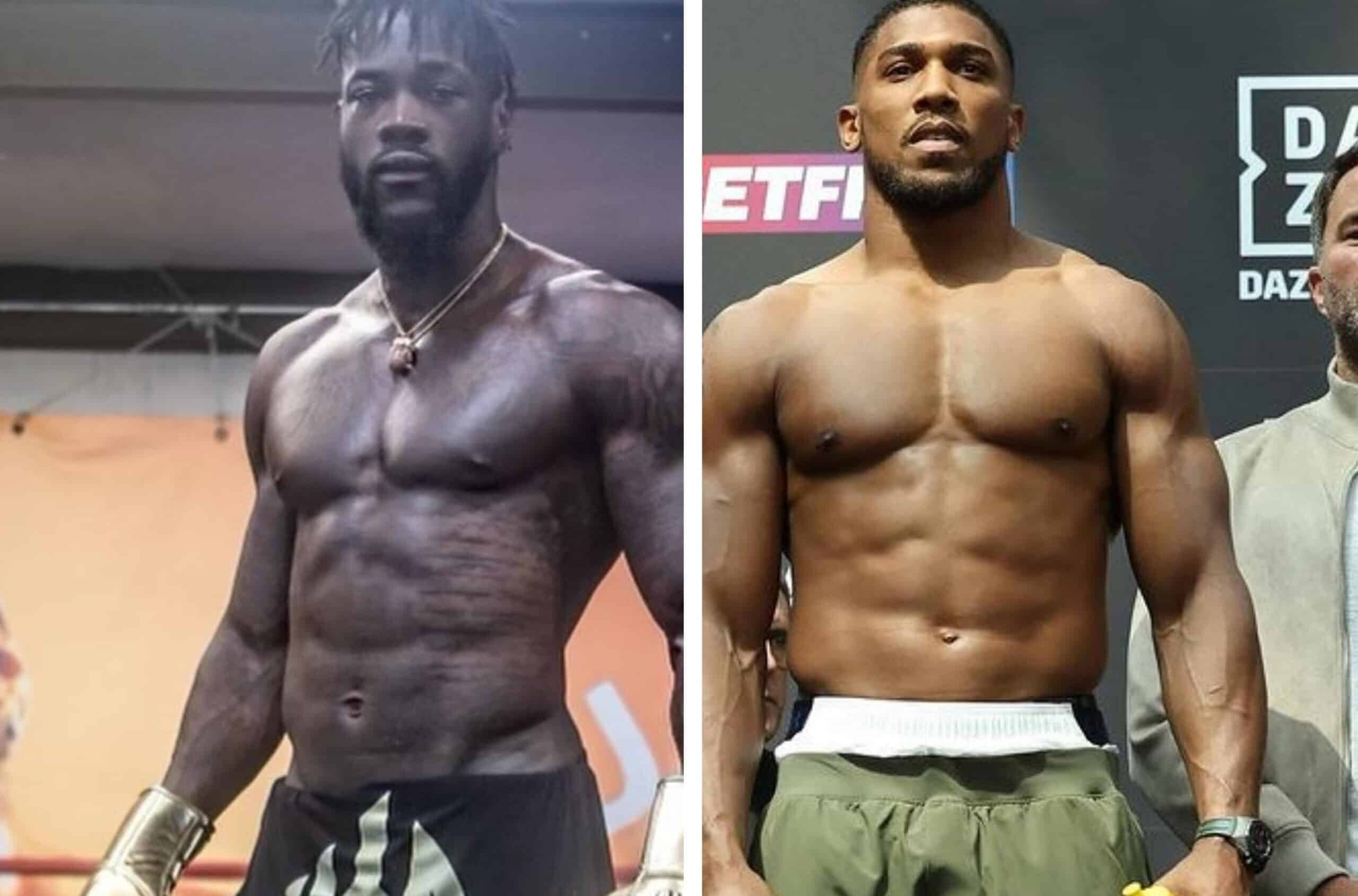 DEONTAY WILDER A LA IZQUIERDA Y ANTHONY JOSHUA A LA DERECHA
