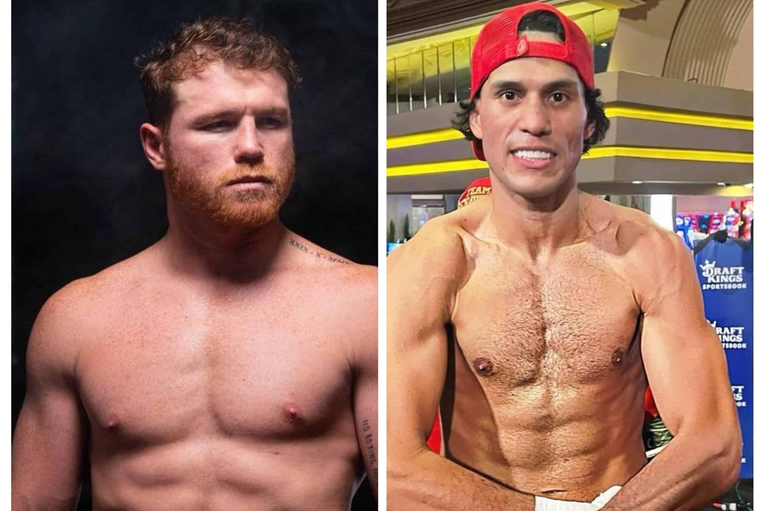 CANELO ÁLVAREZ A LA IZQUIERDA Y DAVID BENAVÍDEZ A LA DERECHA