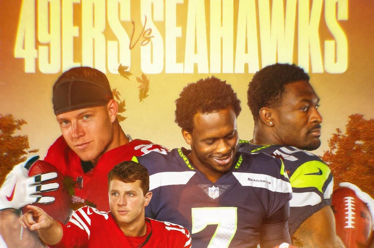 POSTER DEL PARTIDO ENTRE LOS 49ERS Y SEAHAWKS