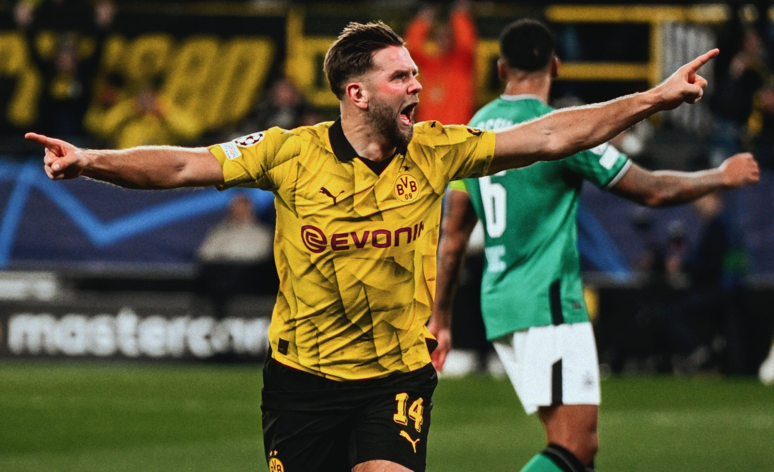 Niclas Füllkrug festejando la anotación