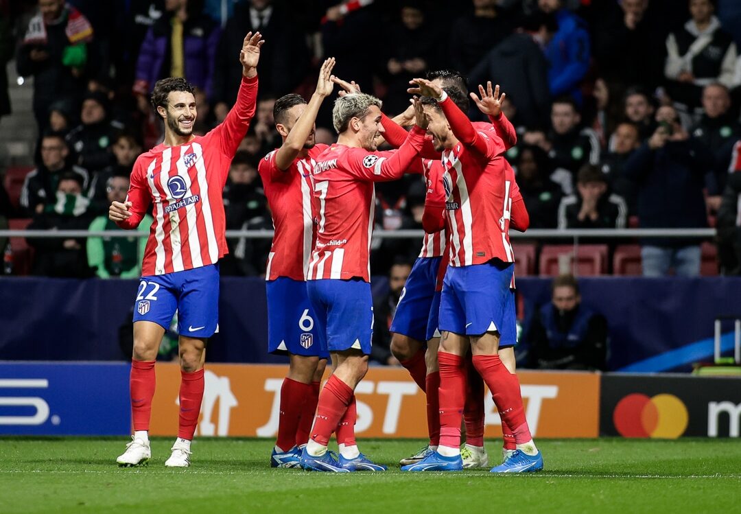 Colchoneros festejando la victoria