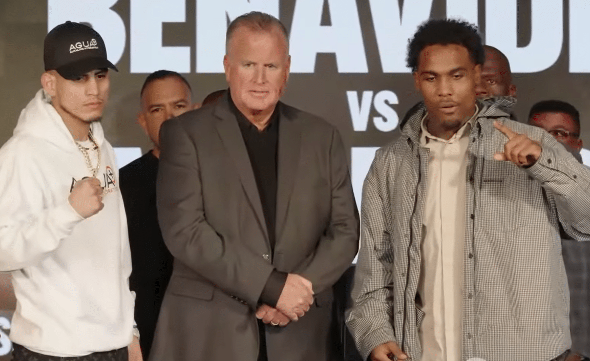 JOSÉ BENAVÍDEZ JR Y JERMALL CHARLO LUEGO DE LA ÚLTIMA CONFERENCIA DE PRENSA PREVIO A SU COMBATE