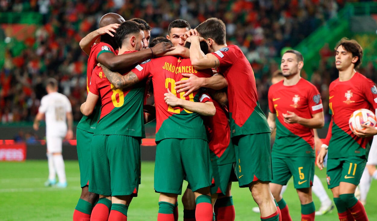 Portugal festejando una anotación