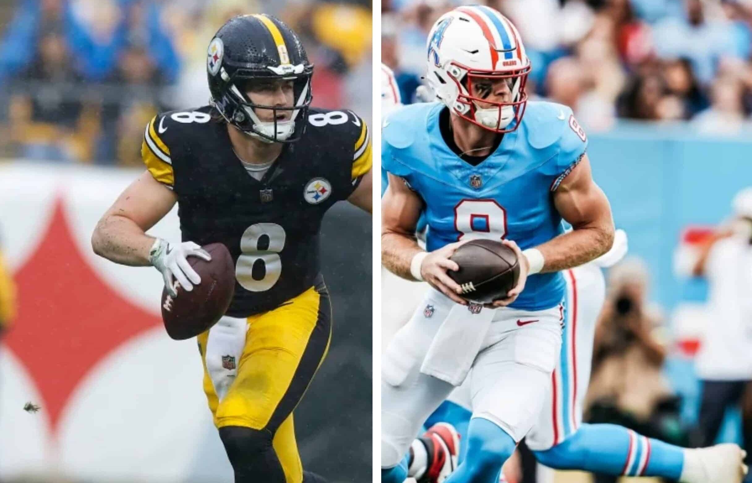 KENNY PICKETT (DERECHA) DE LOS STEELERS Y WILL LEVIS (IZQUIERDA) DE LOS TITANS