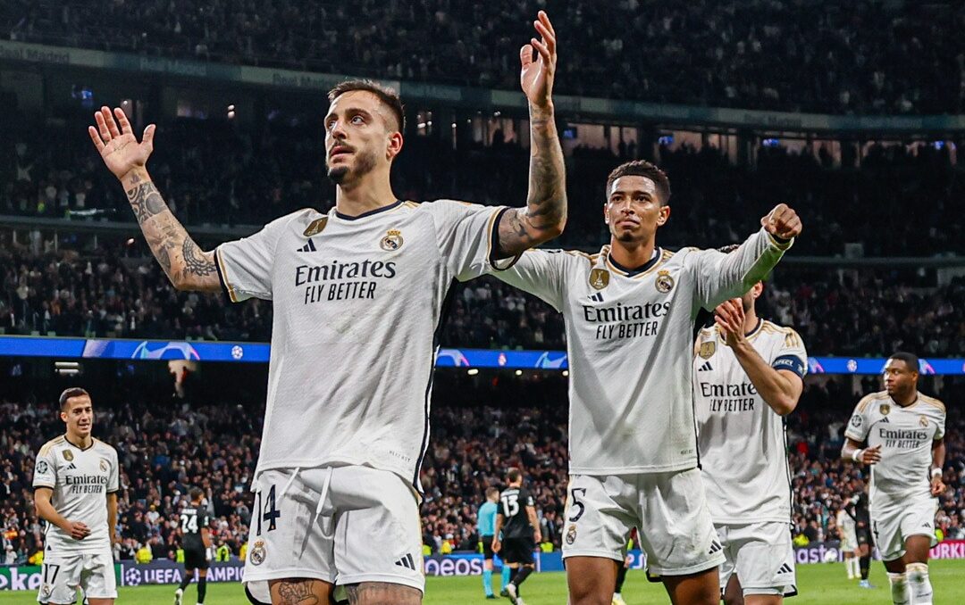 JOSELU Y JUDE BELLINGHAM FETEJAN UN GOL