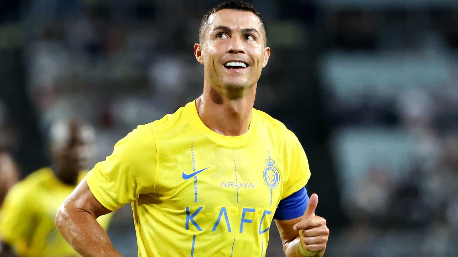 El futbolista portugués mantiene su postura durante el partido de la Champions de Asia entre Al Nassr y Persépolis.