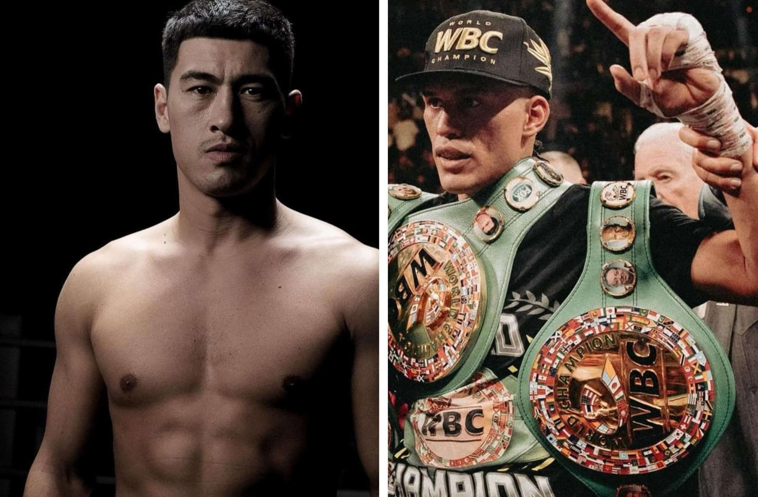 DMITRY BIVOL A LA IZQUIERDA Y DAVID BENAVÍDEZ A LA DERECHA