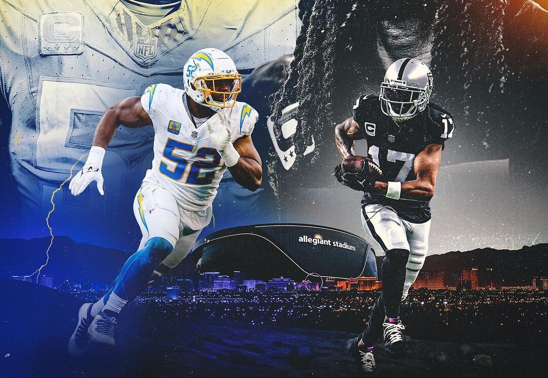 FLYER DEL JUEGO ENTRE CHARGERS Y RAIDERS EN LA NFL