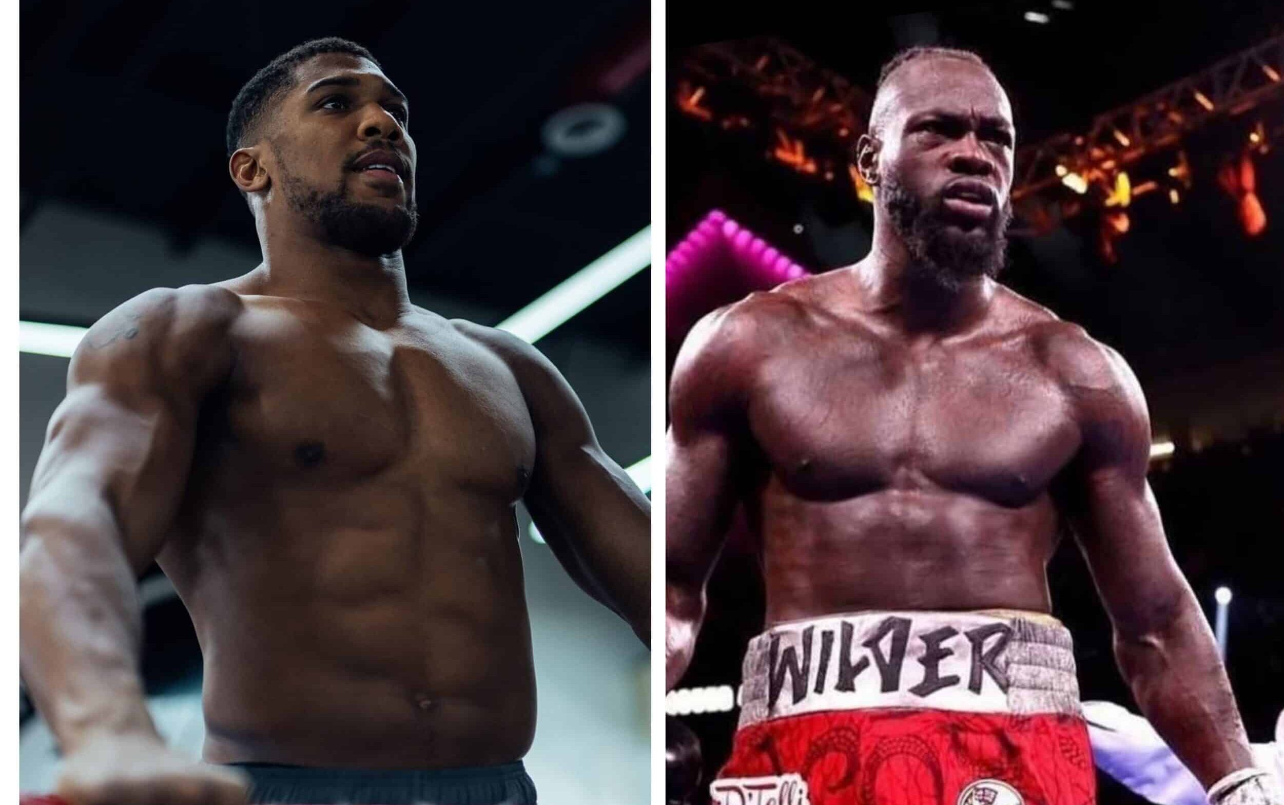 ANTHONY JOSHUA A LA IZQUIERDA Y DEONTAY WILDER A LA DERECHA