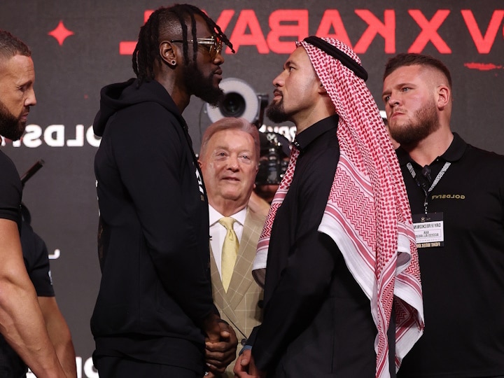 DEONTAY WILDER A LA IZQUIERDA Y JOSEPH PARKER A LA DERECHA