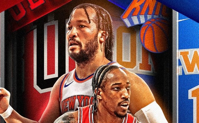 PÓSTER DE LA NBA DEL JUEGO ENTRE KNICKS Y BULLS