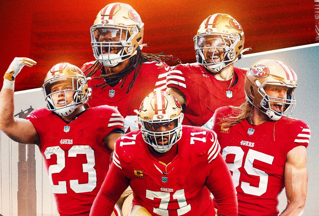 FOTO DE LOS JUGADORES DE LOS 49ERS ELEGIDOS AL PRIMER EQUIPO ALL PRO DE LA NFL