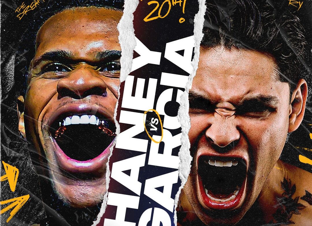 FLYER QUE CONFIRMA Y ANUNCIA LA PELEA ENTRE DEVIN HANEY Y RYAN GARCÍA