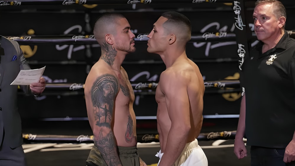 JOSEPH DÍAZ Y JESÚS PÉREZ CARA A CARA TRAS EL PESAJE