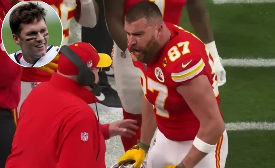 TRAVIS KELCE ENOJADO CON ANDY REID EN EL SUPER BOWL