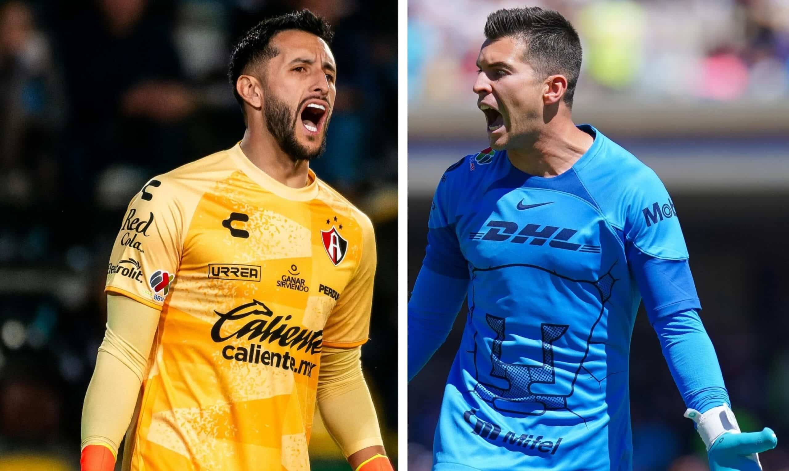 PORTERO DE ATLAS A LA IZQUIERDA Y PORTERO DE PUMAS A LA DERECHA