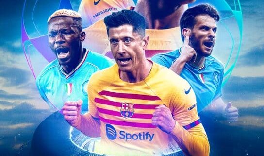 FLYER DEL JUEGO ENTRE BARCELONA Y NÁPOLI