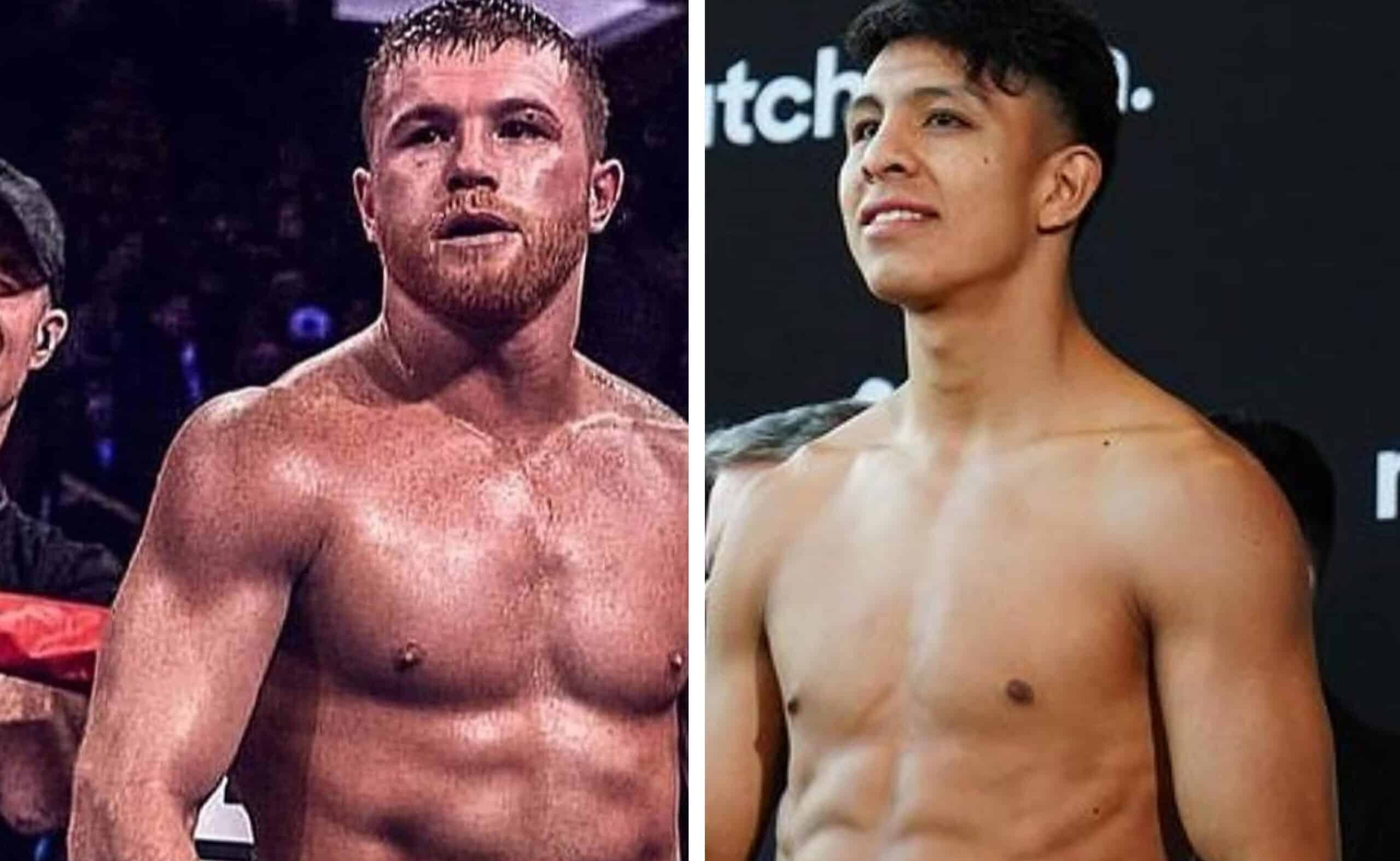 CANELO ÁLVAREZ A LA IZQUIERDA Y JAIME MUNGUÍA A LA DERECHA