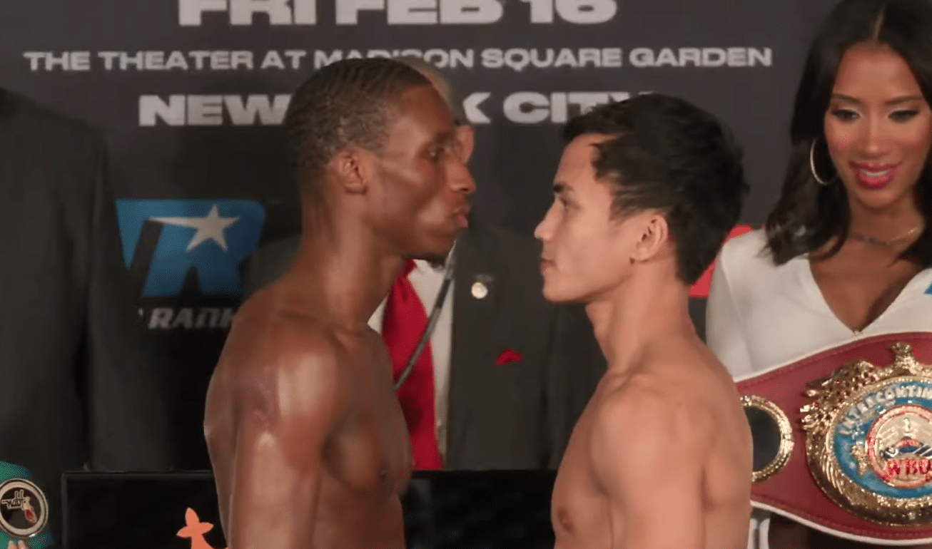 BRUCE CARRINGTON Y BERNARD TORRES CARA A CARA TRAS EL PESAJE