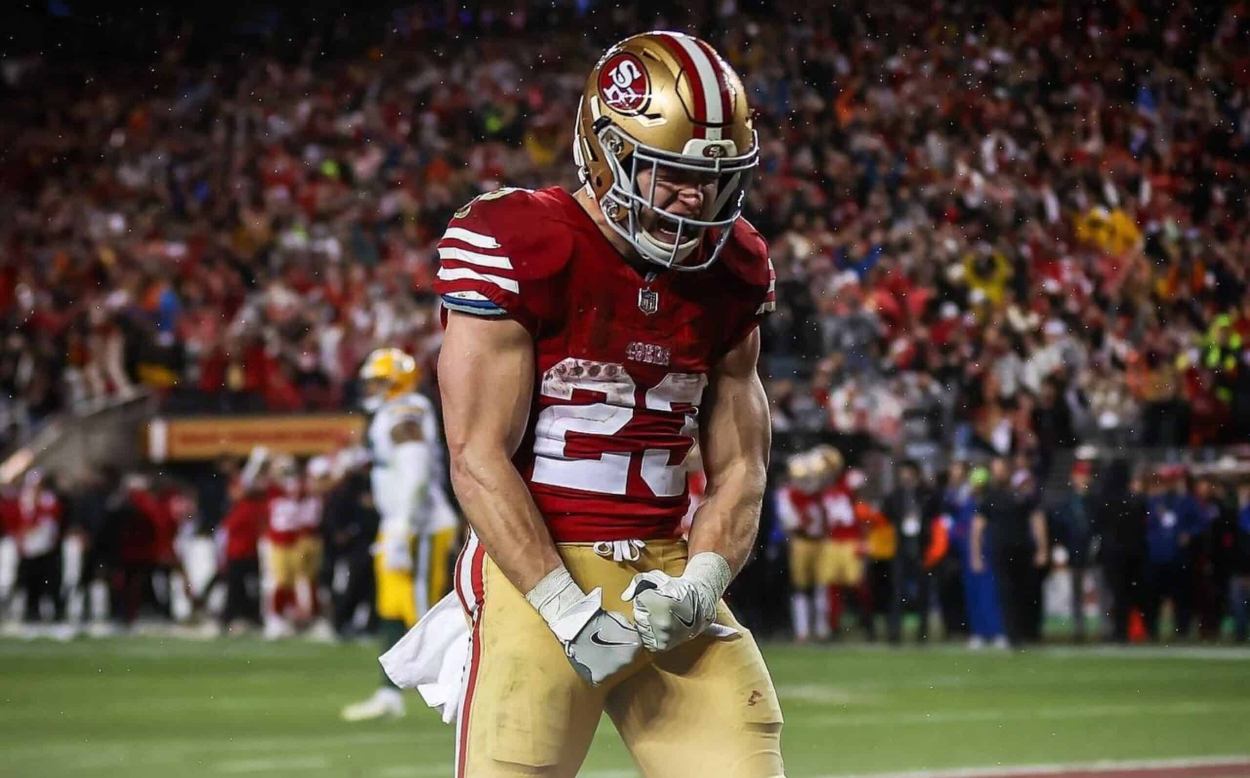 CHRISTIAN MCCAFFREY CELEBRA CON LOS 49ERS