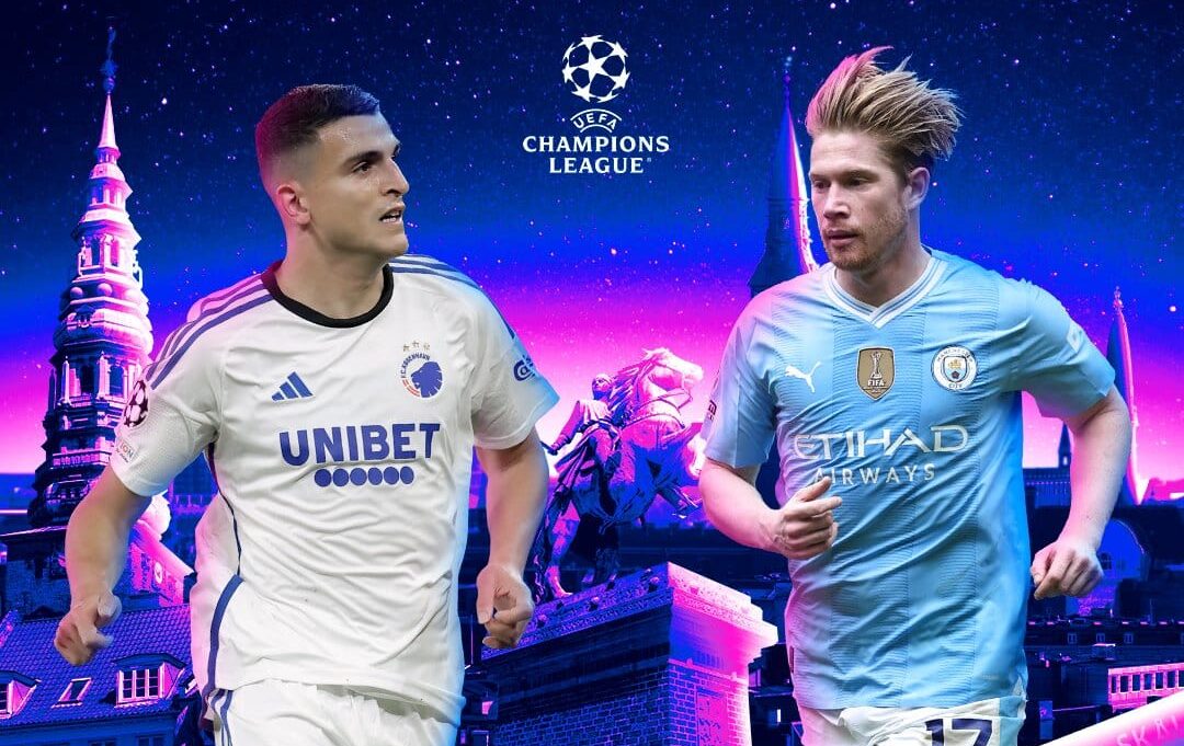 FLYER DEL JUEGO DE CHAMPIONS LEAGUE ENTRE EL COPENHGEN Y EL MANCHESTER CITY