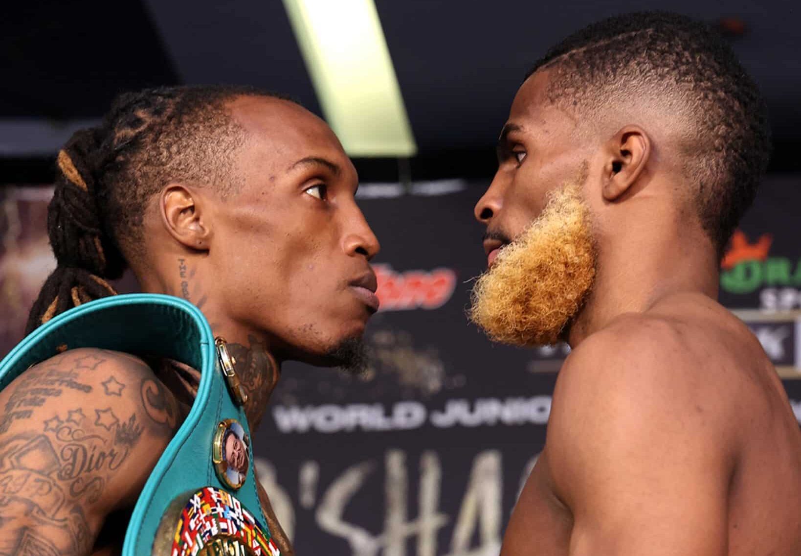 O'SHAQUIE FOSTER Y ABRAHAM NOVA CARA A CARA TRAS EL PESAJE