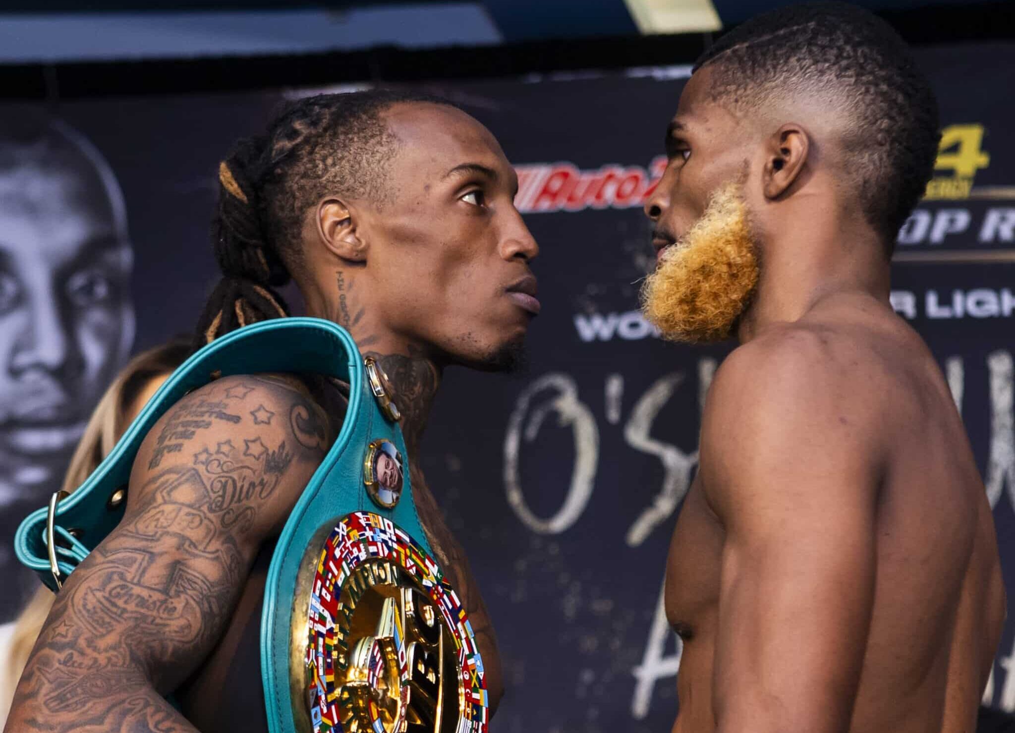 O'SHAQUIE FOSTER Y ABRAHAM NOVA CARA A CARA TRAS EL PESAJE