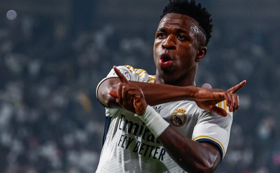 VINICIUS JR DEL REAL MADRID FESTEJA UN GOL