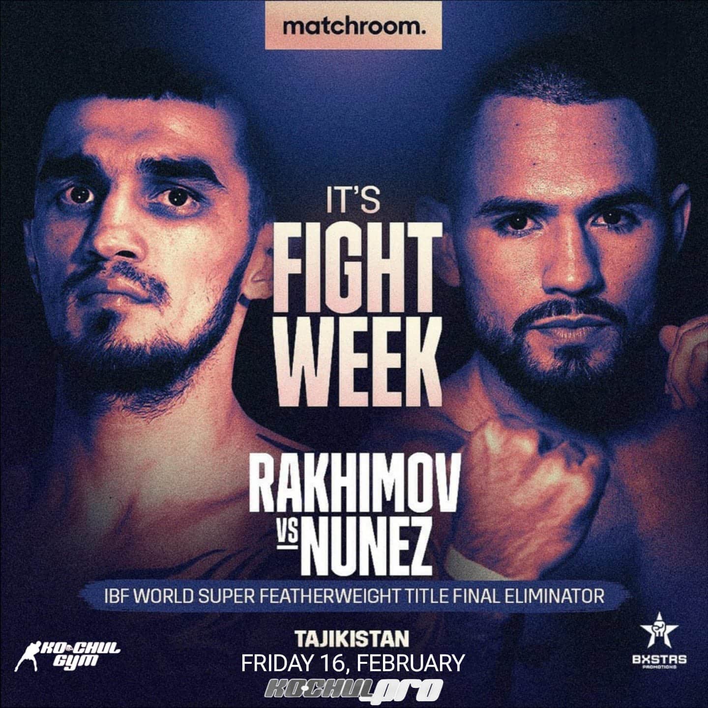 Eduardo 'Sugar' Núñez se mide este viernes ante Shavkatdzhon Rakhimov.