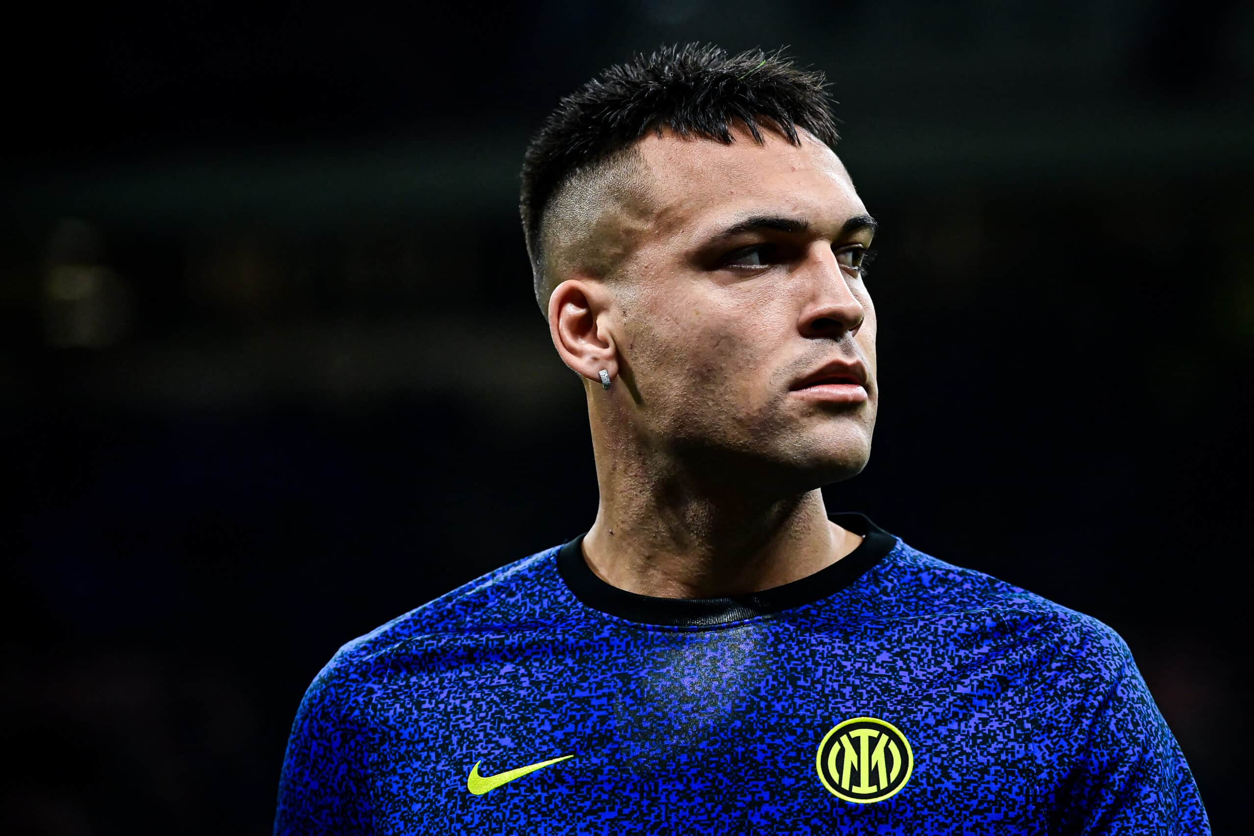 Lautaro Martínez en entrenamiento con el Inter de Milán.