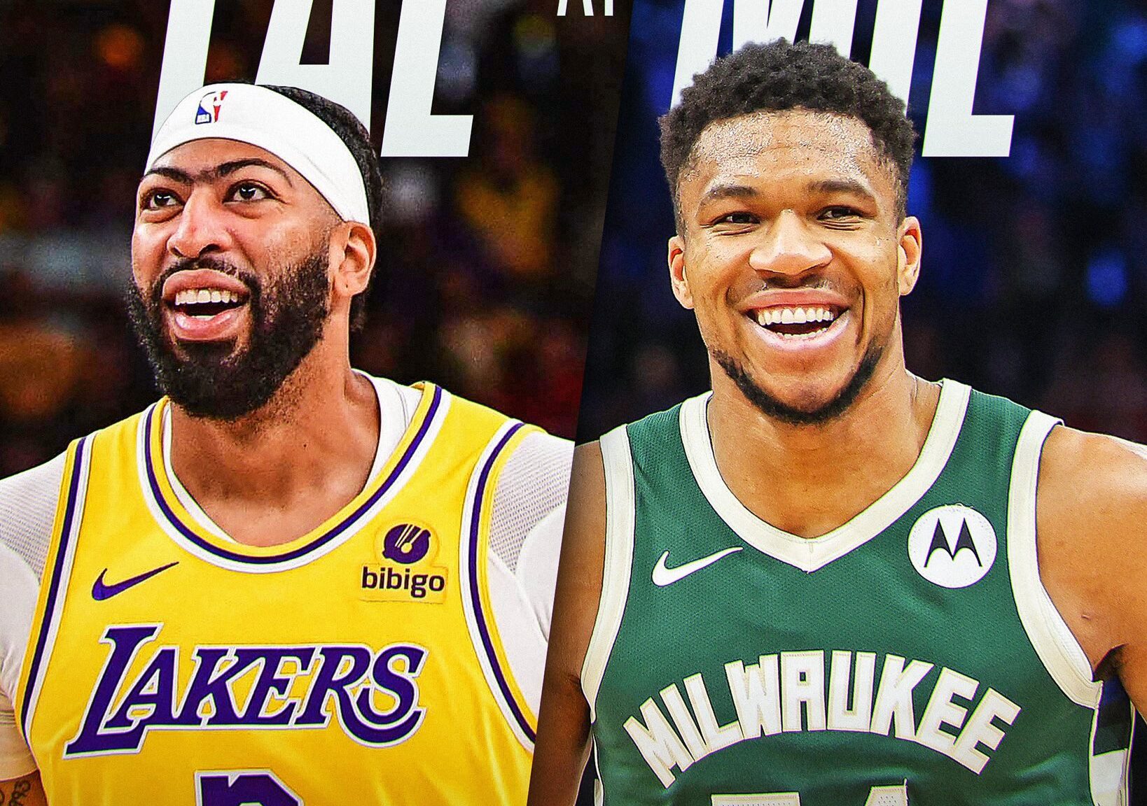 ANTHONY DAVIS DE LAKERS A LA IZQUIERDA Y GIANNIS ANTETOKOUNMPO DE LOS BUCKS A LA DERECHA