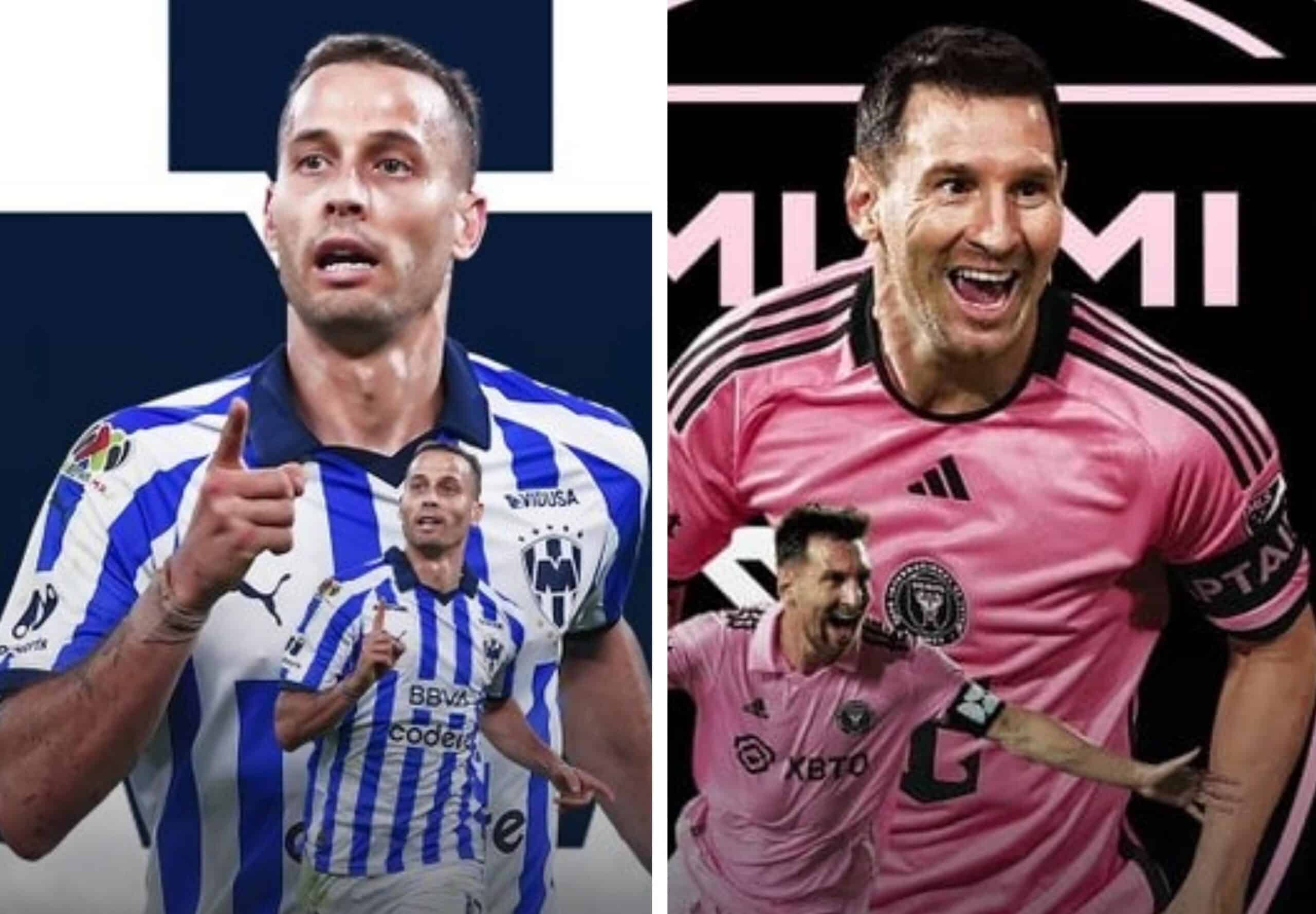 RAYADOS A LA IZQUIERDA Y EL INTER DE MIAMI A LA DERECHA