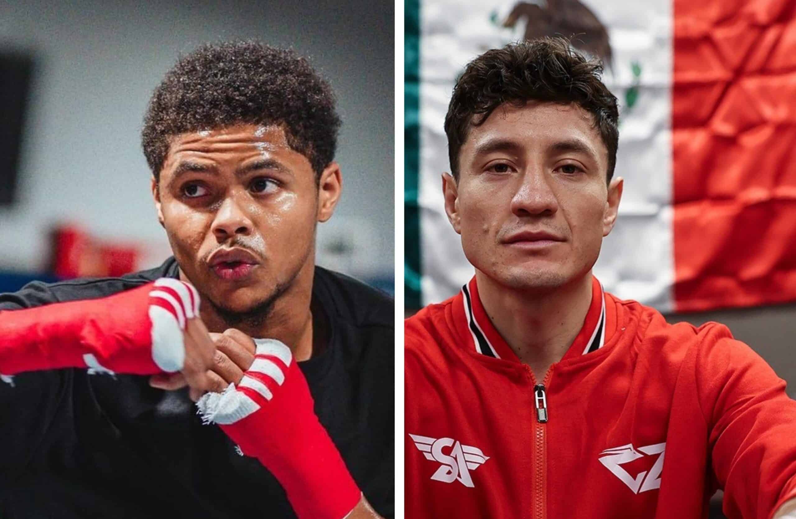 SHAKUR STEVENSON A LA IZQUIERDA Y CAMARÓN ZEPEDA A LA DERECHA