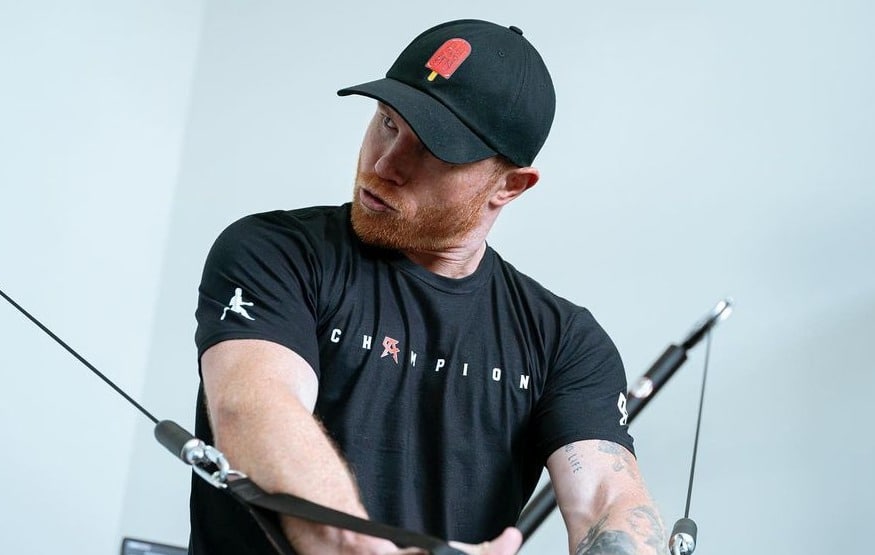 'Canelo' Álvarez en su entrenamiento para la pelea ante Munguía.
