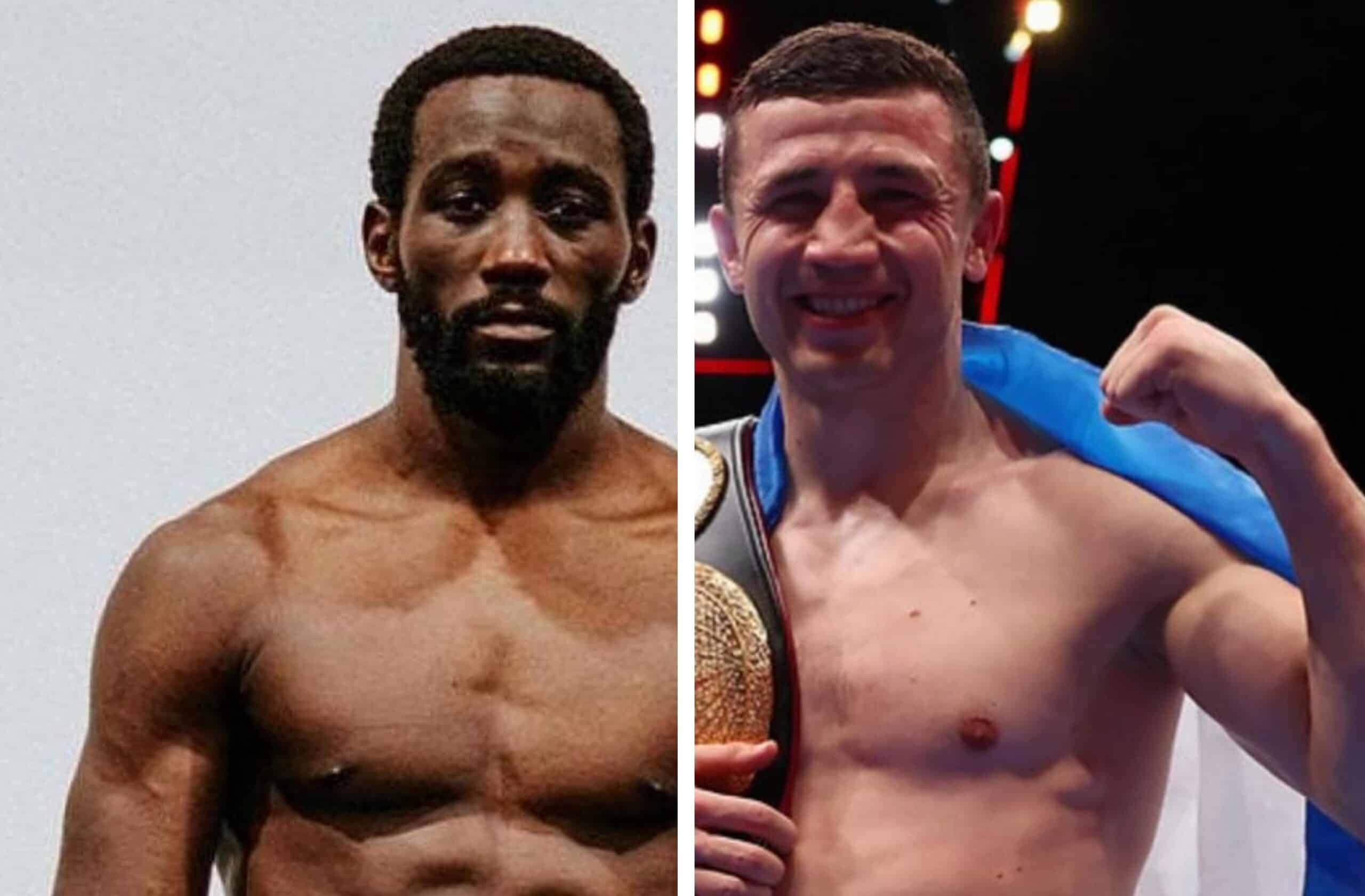 TERENCE CRAWFORD A LA IZQUIERDA E ISRAIL MADRIMOV A LA DERECHA