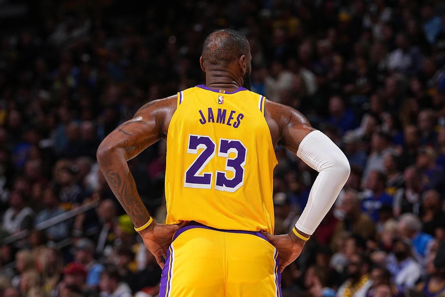 LEBRON JAMES DURANTE UN JUEGO DE LOS LAKERS